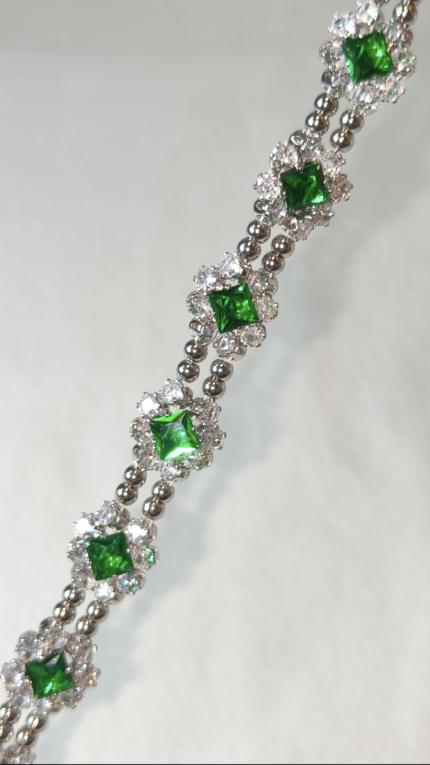 U106 Emerald Ripple Bracelet,5A Zircon Beads,DIY Bracelet Kits,DIY Jewelry Making Video Tutorial Included,Finished Jewelry